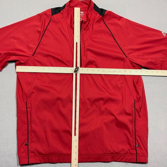 Adidas Golf ClimaProof Wind 1/4 Zip Pullover Short Sleeve Jacket Sz Large Red‎ - Picture 4 of 12